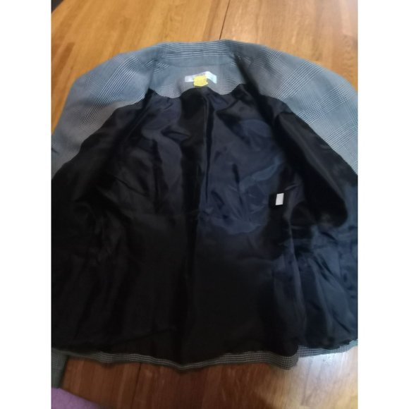 Tahari Arthur s Levine 100%  wool houndstooth jacket Blazer women's size 4 - Picture 7 of 12